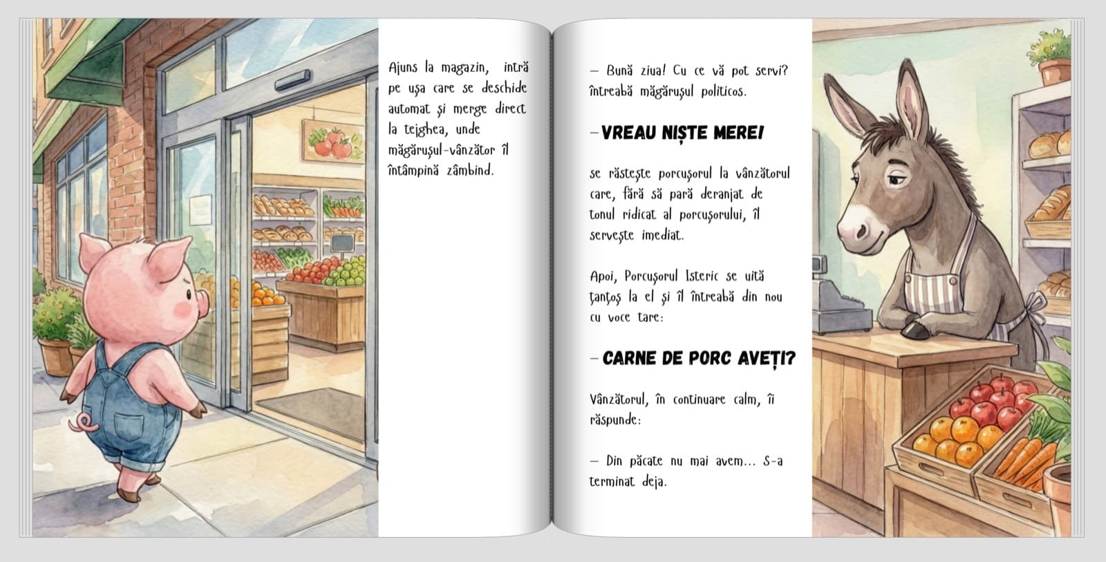 Extras ilustrat din cartea Porcușorul Isteric